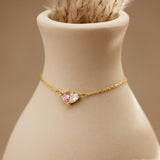 Custom Heart Birthstone Bracelet