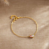 Custom Heart Birthstone Bracelet