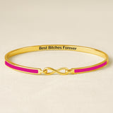 Best Bitches Forever Infinity Enamel Bangle Bracelet