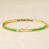 Best Bitches Forever Infinity Enamel Bangle Bracelet
