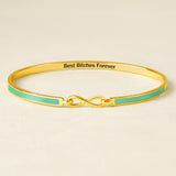Best Bitches Forever Infinity Enamel Bangle Bracelet