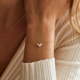 Custom Heart Birthstone Bracelet
