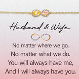 Husband & Wife Infinity birthstone Bracelet