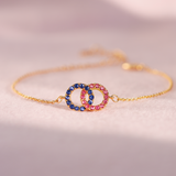 Mother&Daughter Interlocking Birthstone Bracelet
