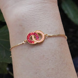 Mother & Daughter Linking Birthstone Bracelet