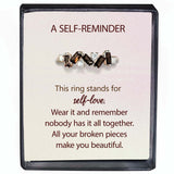 Self Love Broken Pieces Black Band Ring